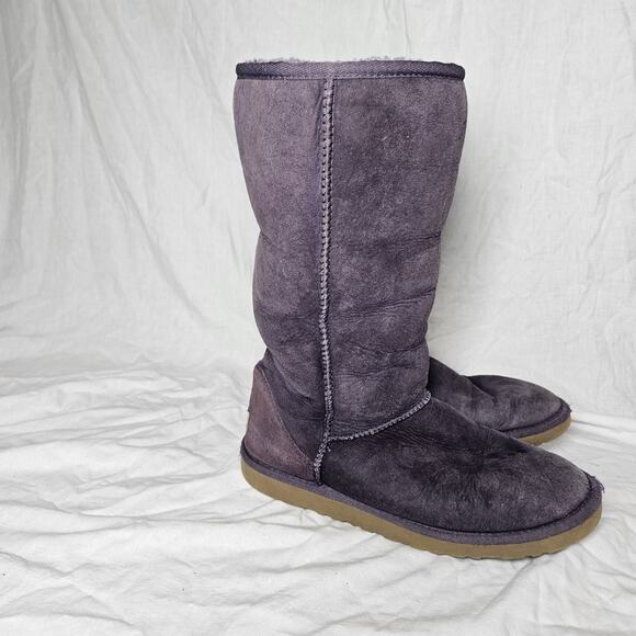 UGG CLASSIC TALL PURPLE VIOLET SUEDE SHEEPSKIN WOMEN'S BOOTS SIZE 8 - Picture 5 of 8